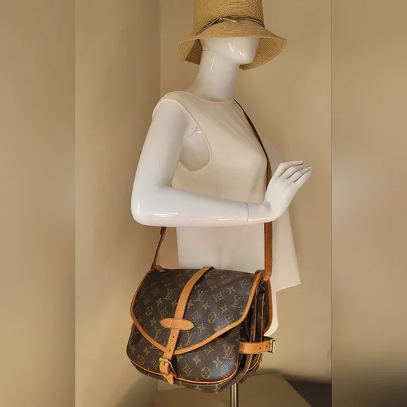 Louis Vuitton Saumur 30 Monogram Canvas Shoulder Crossbody Hand Bag Vintage Auth - Picture 13 of 13